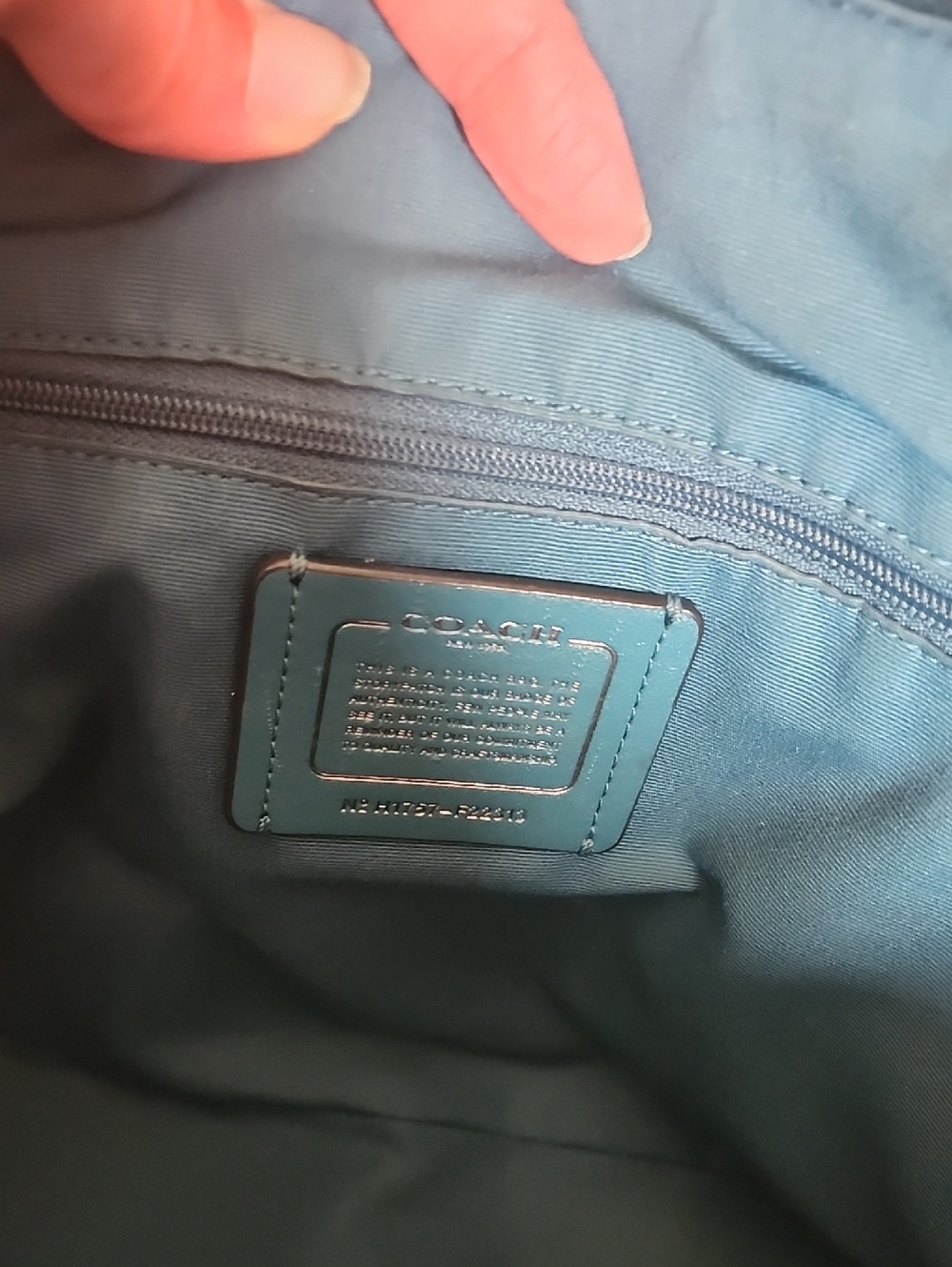 Coach Metallic Teal Dome Satchel - Picture 2 of 5